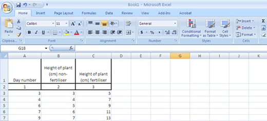 screen drop of introductory Excel